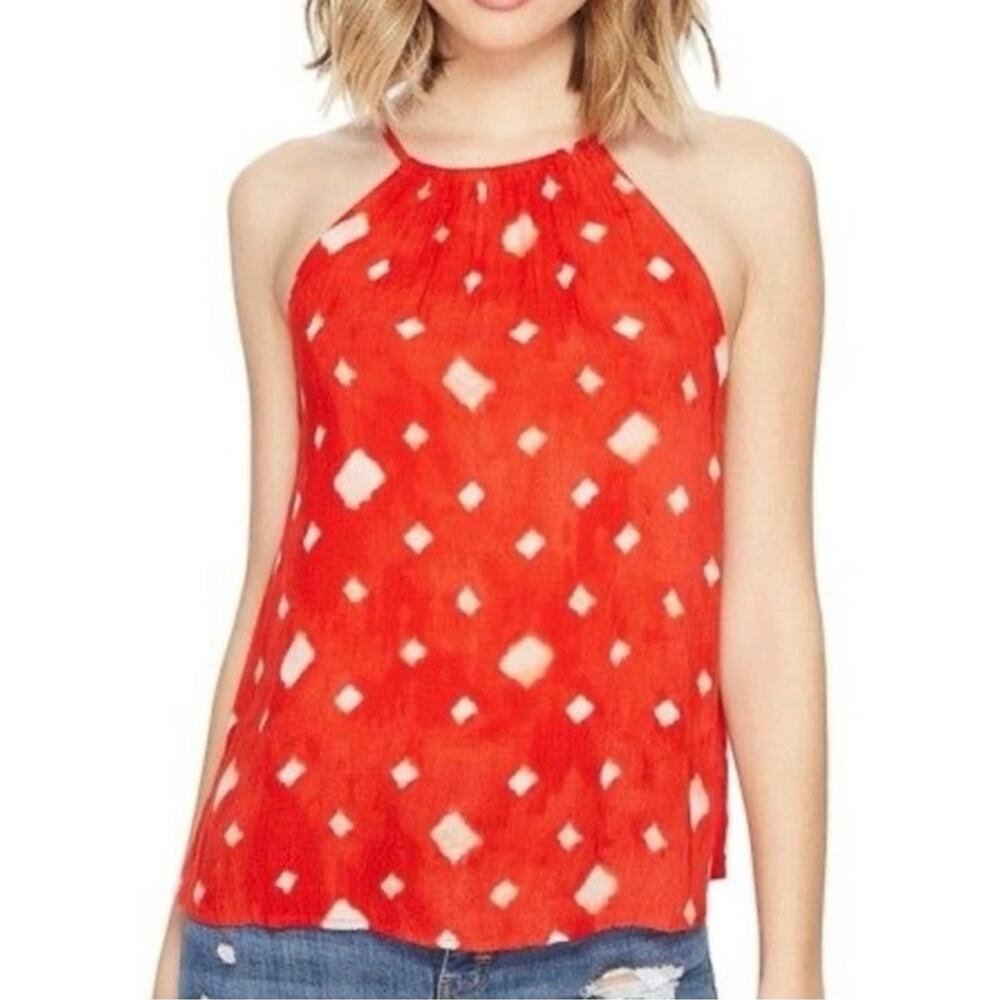 NWT Billabong Be My Light Red Orange Beach Coastal Rayon Tank Top Size Medium